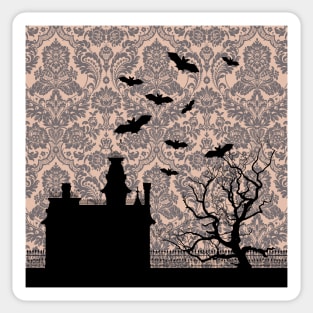 Ghotic Seamless Pattern - Addams Family House Sticker